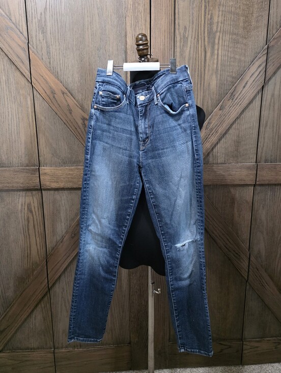 MOTHER Denim - MOTHER Skinny Distressed Blue Jeans